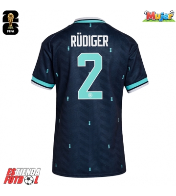 Alemania Antonio Rudiger #2 Segunda Equipación Mujer Mundial 2026 Manga Corta